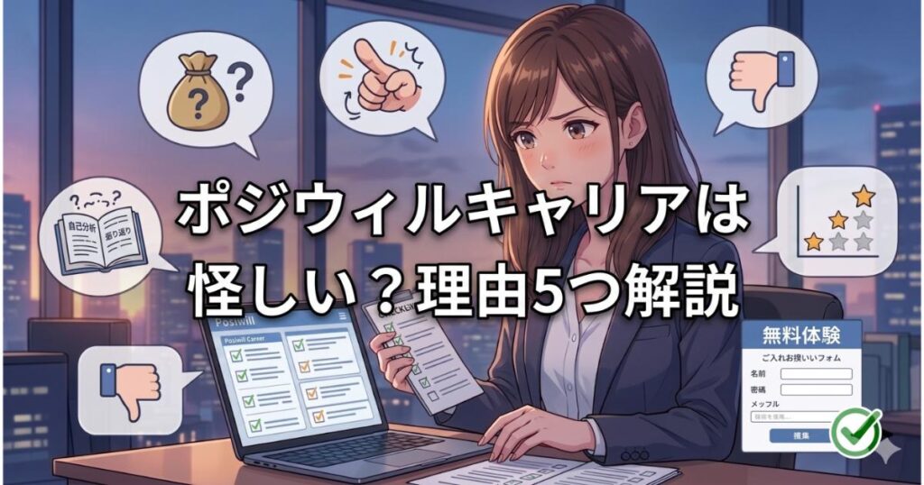 ポジウィルキャリアは怪しい？理由5つと無料体験前のチェックポイント
